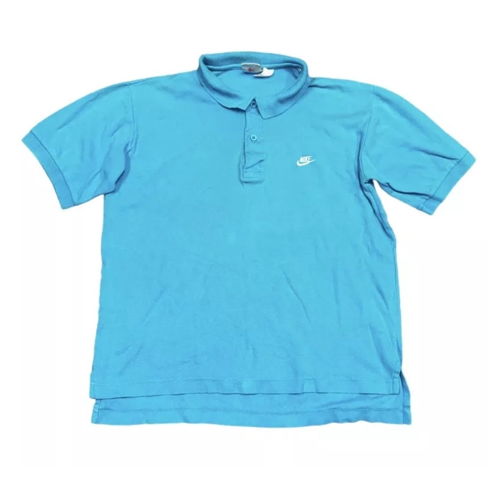 Vintage Nike Men’s Blue Short Sleeve Gray Tag Polo Shirt Size Small USA
